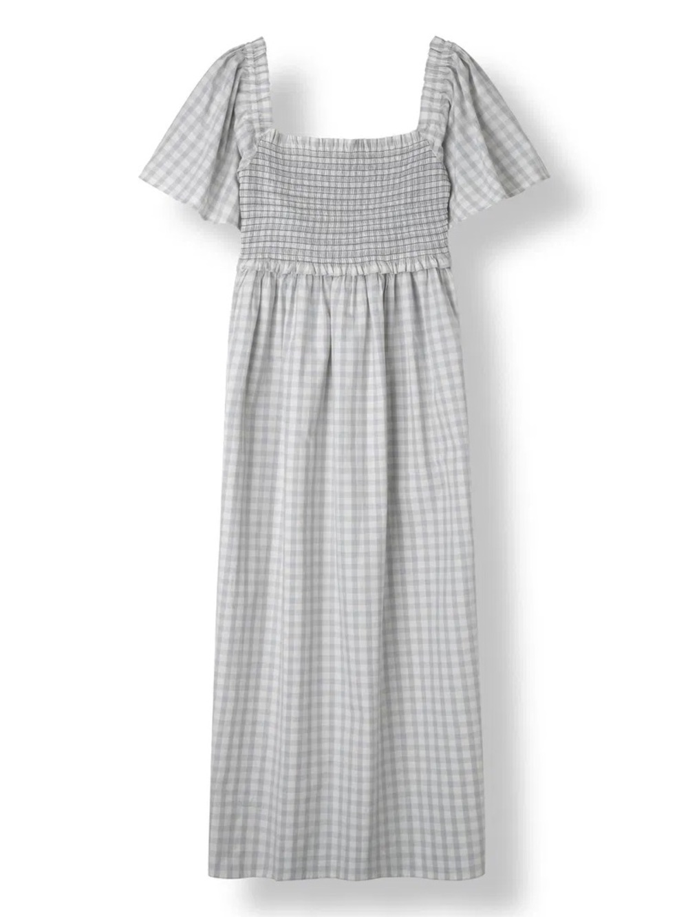 GANNI Maryville Smocked Gingham Maxi Dress